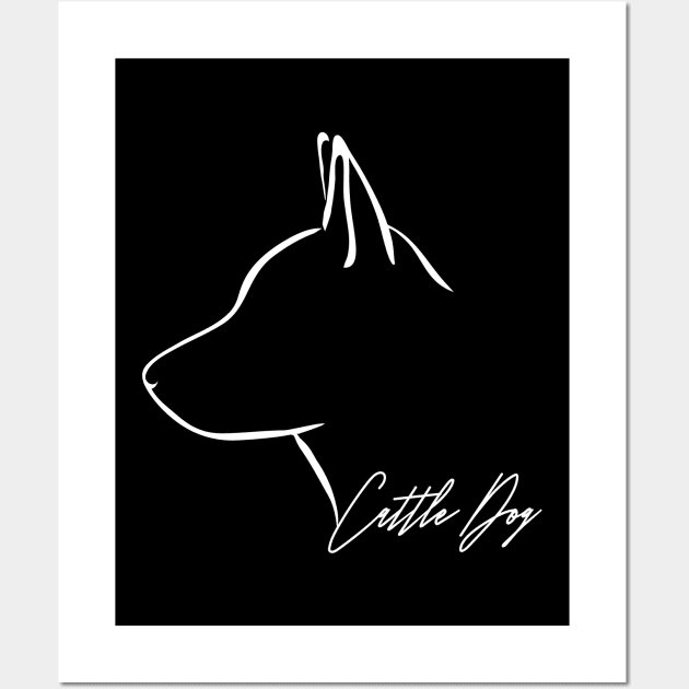 Proud Cattle Dog profile dog lover gift Wall Art by wilsigns